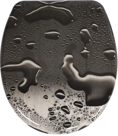 Namajunas - WC-brillen - Wc bril softclose - Toilet bril - Universele vorm WC Bril - Duroplast - Antibacterieel - Metaaldruppels - Met Deksel - RVS Bevestiging - Easy Clean - Snelle montage en demontage - Inclusief Bevestigingsmateriaal