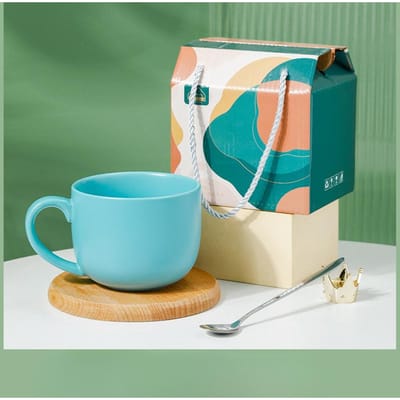 Ontbijtkop Kleurgeglazuurde Keramische Mok Ins Cadeau Keramische Kop Cadeauset Souvenir Reclame Waterkop 401-500ml