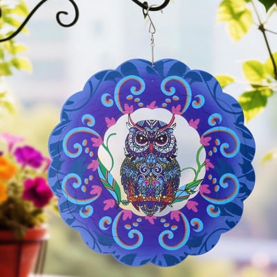 3D Wind Game 30 cm - Uil metalen decoratie - Weerbestendig tuinaccessoire - Ideaal voor buiten en gedenktekens - ShopVlot
