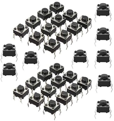 200 stuks microtoetsen - Tactiele Drukknoppen en Microschakelaars - Compact 6 x 6 x 5 mm