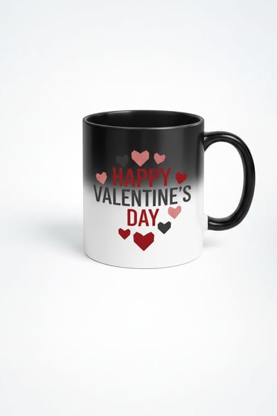 Valentijnsdag Magische Mok - Happy Valentine's Day Harten Warmtegevoelige Mok - Cadeau Valentijn