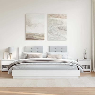 vidaXL - Nachtkastjes - 2 - st - 40x30x39 - cm - bewerkt - hout - hoogglans - wit