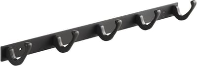 SOTECH Blackline FORTE-haakrail 450 mm met 5 haken zwart gepoedercoat Wandkapstok Kapstokhaken