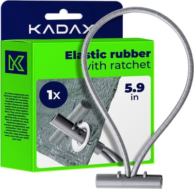 KADAX Dekzeilhouder, weerbestendige zeilspanner, zeilrubber, expanderlussen, spanrubbers voor tenten, zeilen, trampolines, caravans (grijs/15 cm/vergrendelingen/1 stuk)