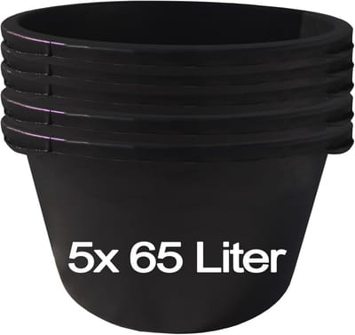 Mortelbak 65 liter - Kunststof Bouwemmer voor Tuin en Bouwplaats