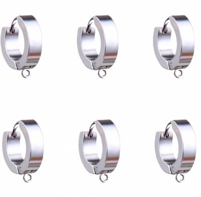 6 Basis RVS oorringen- Zilverkleur - Charme Bijoux