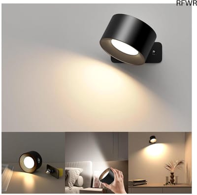 RFWR® Draaibare LED Wandlamp met Touchbediening - 3 Helderheidsinstellingen en 3 Kleurmodi voor Woonkamer en Slaapkamer