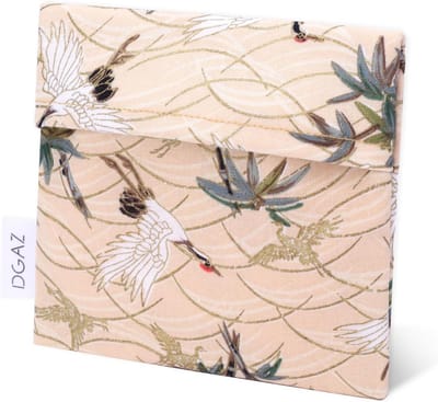 Opbergtas voor maandverband - Menstruatietasje - Privacy beschermen - Compact formaat - 13 x 12 cm - Fairy Crane