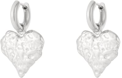 Goudlief Textured Hearts oorbellen - Roestvrij staal - Verkleurt niet