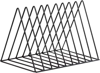 LP Opbergsysteem - Zwart - Elpee Opbergrek - Platenrek van Metaal - Opbergrek LP - Vinyl OpbergSysteem - 18 tot 50 Platen - Bordenstandaard - Boekenstandaard