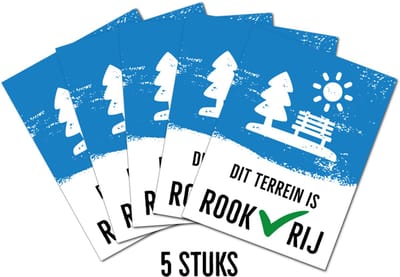Dit Terrein is ROOKVRIJ - Bord 15x20 cm - 5 stuks - Forex