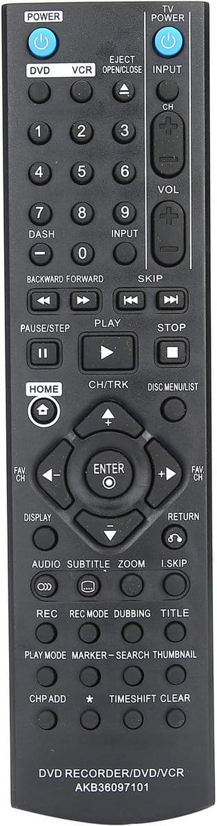 NTHProducts - Portable Remote Controller - DVD Recorder - Ideaal voor gebruik - Zwart - Vervangende afstandsbediening - Geschikt voor RC286H/RC297H/RC3...