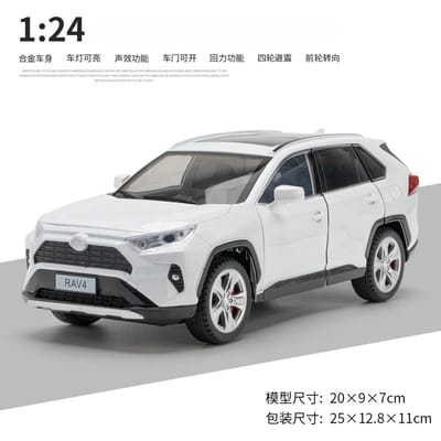 1:24 Rav4 Suv Legering Auto Model Diecast Metaal Off-Road Voertuigen Auto Model Simulatie Geluid En Licht Kinderspeelgoed Cadeau