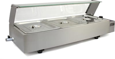 Chafing dish 3 gn1/2-pans - rvs - 93 cm - thermostaat 30-85 °c