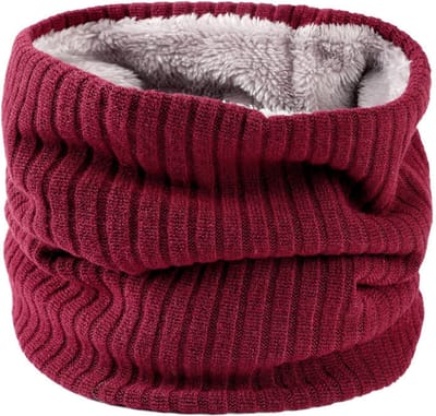 Livano Nekwarmer - Heren - Dames - Fleece - Motor - Bandana - Masker - Colsjaal - Winter - Sjaal - Gewatteerd - Bordeaux