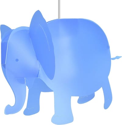 Plafondlamp Olifant - Kinderlamp Hanglamp - Kinderkamer Verlichting - Gemaakt in Frankrijk - 40 x 20 x 33 cm - Blauw