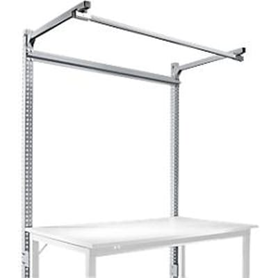 Opbouwframe met giek, Basistafel STANDAARD werktafel/werkbank UNIVERSAL/PROFI, 1500 mm, aluminium zilver