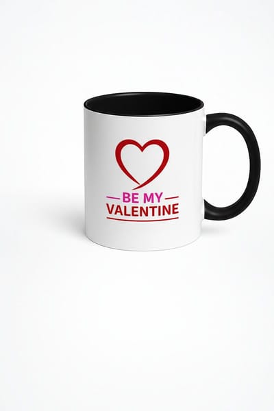 Valentijn Mok 'Be My Valentine' met Rood Hart - Romantisch Koffie en Thee Cadeau