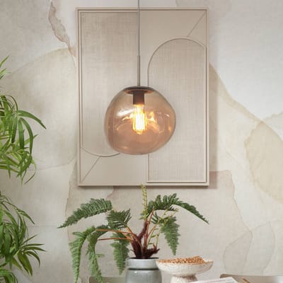 it's about RoMi Hanglamp Helsinki - Bruin - 26x26x37.5cm - Modern - Hanglampen Eetkamer, Slaapkamer, Woonkamer