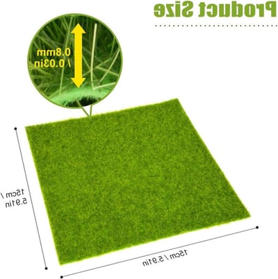 Kunstgras Mat - Nep Gras Tapijt - Decoratie Binnen Buiten - Wasbaar Milieuvriendelijk - 15x15 cm - Groen
