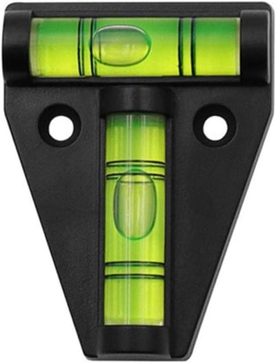 Mini Waterpas - Precisie Meetinstrument - Nauwkeurig Meten - Dubbele Kruisass - 58 x 44 x 13 mm - Zwart