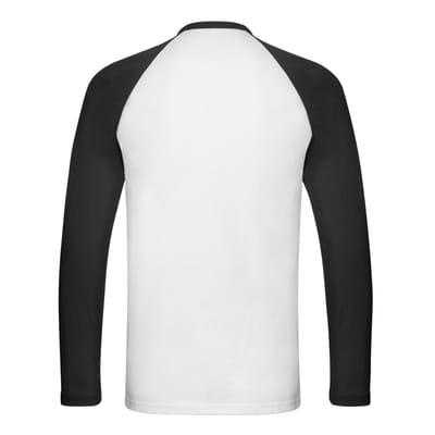 Fruit of the Loom Heren Contrast Honkbal T-shirt met lange mouwen (Wit/zwart)