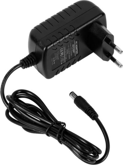 Adapter voor led strips - 24 Watt - 12V / 2A - Zwart - ca. 1 meter lang - Stevige kunststof behuizing