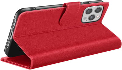Zanae, Hoesje geschikt voor iPhone 12 Pro Max - Wallet Case & Magneetsluiting, Rood