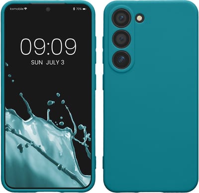 kwmobile telefoonhoesje geschikt voor Samsung Galaxy S23 - Hoesje voor smartphone - Precisie camera uitsnede - In mat petrol