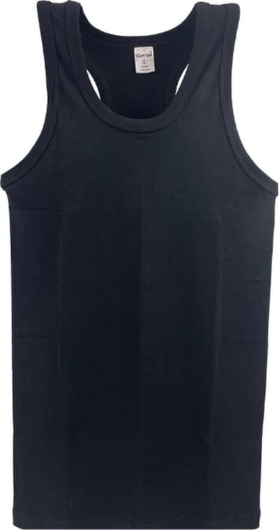 SQOTTON® halterhemd - 100% katoen - Zwart - Maat S