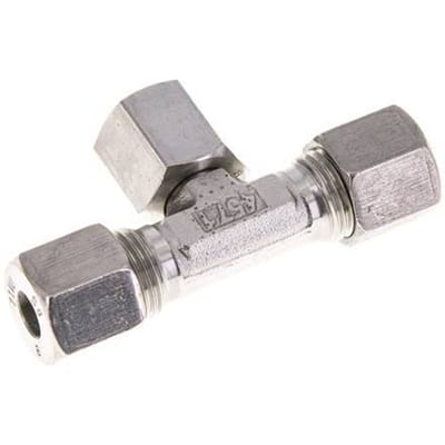 8S RVS T-stuk Snijringkoppeling Draaidoorvoer 630bar FKM Verstelbaar ISO 8434-1