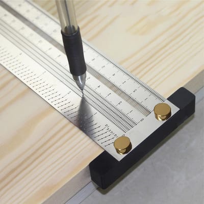 Precisie Markeer T-Ruler van RVS - Dikke T-Square Meetlat voor Houtbewerking, Positioneren en Lay-out (30.5cm)