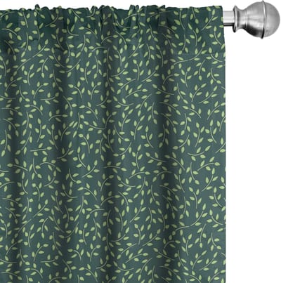 ABAKUHAUS Bladeren Voorhangen – 2×75×225 cm – microvezel – jagergroen