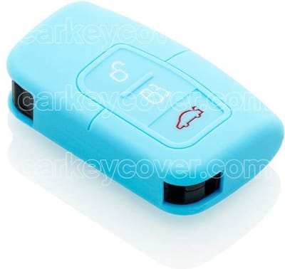 Autosleutel Hoesje geschikt voor Ford - SleutelCover - Silicone Autosleutel Cover - Sleutelhoesje Lichtblauw