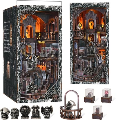 Miniatuur Boekenhoek Bouwpakket met LED-verlichting - 3D Poppenhuis Diorama