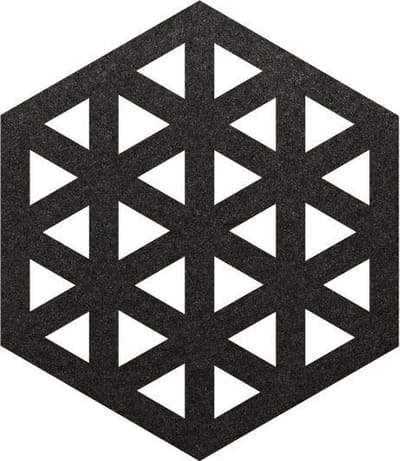 Design Hexagon vilt onderzetters - Zwart - 6 stuks - ø 10 cm - Tafeldecoratie - Abstract - Glas onderzetter - Cadeau - Woondecoratie - Tafelbescherming - Onderzetters voor glazen - Keukenbenodigdheden - Woonaccessoires - Tafelaccessoires