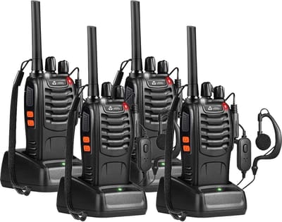Current Components 88E - Portofoon 4 Stuks - Walkie Talkie - 5km Bereik - PMR 446 Mhz - LED Zaklamp