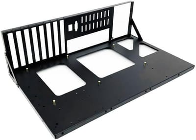 Open Chassisframe - Computerbehuizing - Desktop Bouw - Breed Warmteafvoer - 43x26x13 cm - Zwart