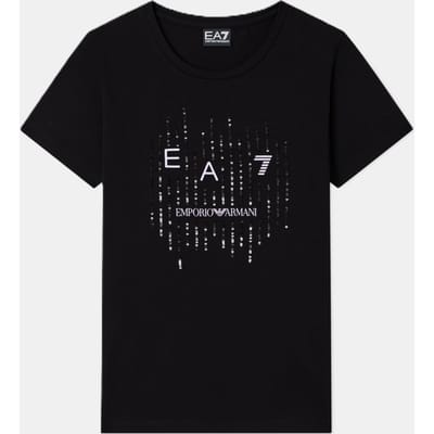 t-shirt met contrasterend zwart vrouwen logo