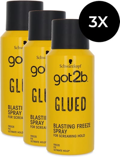 Schwarzkopf Got2b Glued Blasting Freeze Spray - 3 x 100 ml