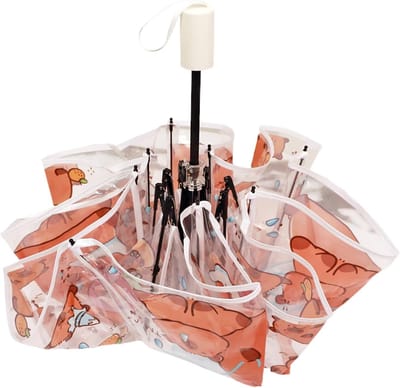 Kinderparaplu - Opvouwbare paraplu - Bescherming tegen regen - Automatisch openen - 97x57cm - Capibara thema