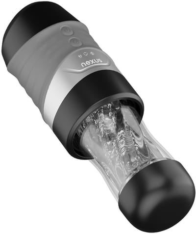 Nexus Alpha Surge Masturbator - Rotatie en Zuigfunctie - Zwart - 6 Zuigstanden - 6 Rotatiestanden - 6 Combinatiemodi - 18 Sensaties - Transparante Sleeve - USB-oplaadbaar - 3,5 Uur Speeltijd - Verwisselbare Cup - Ergonomisch
