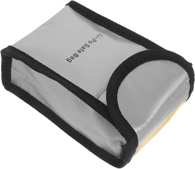 Batterij Beschermzak - Veilige Opslag - Veilig Opladen - Brandwerend Materiaal - 14 x 9 x 5.5 cm - Zwart