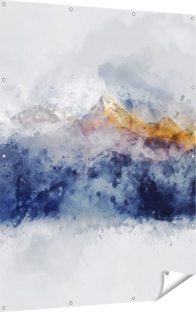 Gards Tuinposter Abstracte Kunst van Bergen - 120x160 cm - Tuindoek - Tuindecoratie - Wanddecoratie buiten - Tuinschilderij