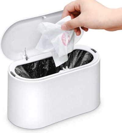 Prullenbak - Prullenbakje met Sensor - Stevig - Aanrecht Afvalbakje - Mini Prullenbak - Desktop - Tafelafvalemmer - Plastic vuilnisemmer - Badkamer Afvalbakje - Recycle Afvalbak - Auto prullenbak - Wit - Kantoor Prullenbakken - Thuis / Kantoor