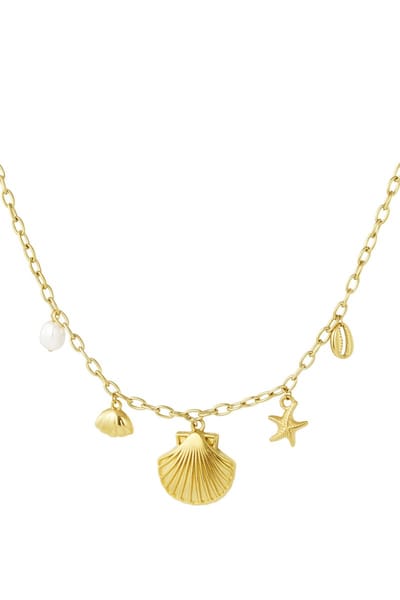 Bedel ketting beach - Yehwang - Ketting - 40 + 5 cm - Stainless Steel (verkleurt niet!) - Goud