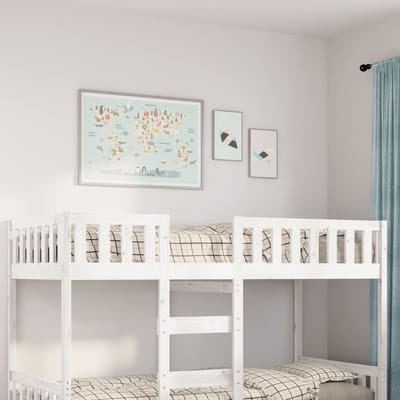 vidaXL - Kinderbed - zonder - matras - massief - grenenhout - wit - 90x190 - cm