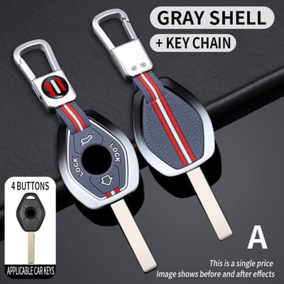 Coque de protection pour clé de voiture en alliage de zinc Coque Porte-clés Pour Bmw Série 3 5 7 X5 E53 X3 F83 E46 E39 E38 E60 E63 E61 E64 330I Z3 Z4 E85 E86 M gray