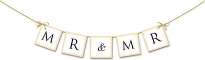 Partydeco Slingertje Mr & Mr - chalk