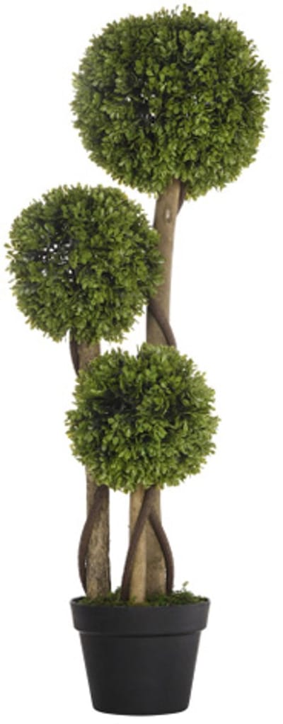 Kunstplant, kunst buxusboom, groene nepboom, decoratieve kunstplant, UV-bescherming, geschikt voor woonkamer, balkon en tuin, 17 x 17 x 90 cm, groen, plastic.